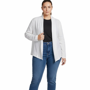 Saks Fifth Avenue Threads Plus Size XL XXL 1X 2X Lady’s White Linen Jacket